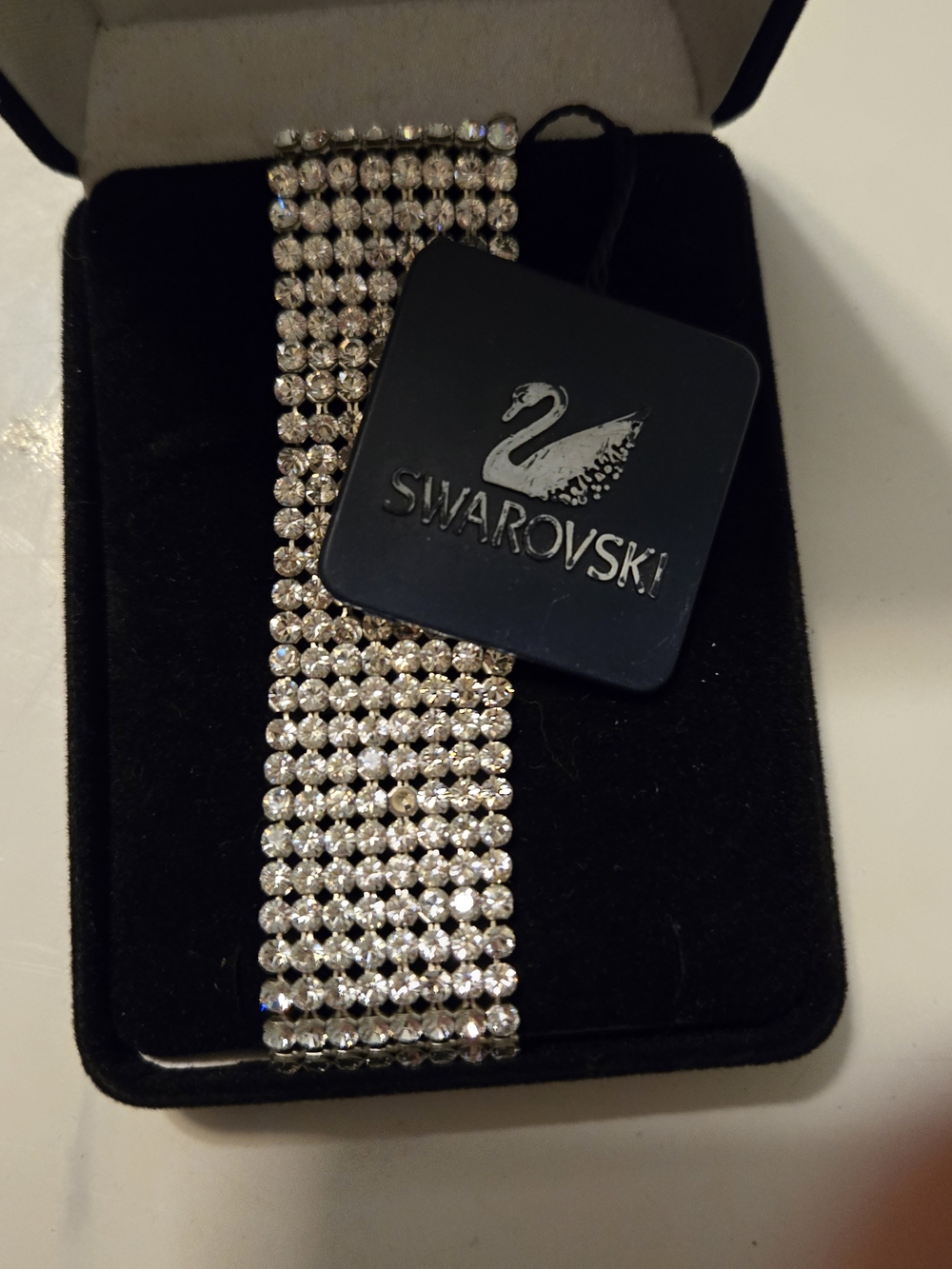 Swarovski Clear Crystal Multi-Row Silver Bracelet - Picture 3 of 3